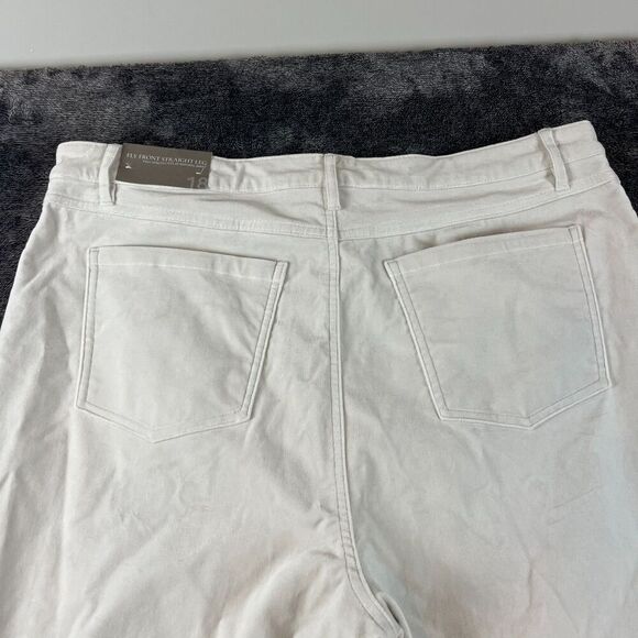Soft Surroundings Velour White Jeans Fly Front Straight Leg Women's 18 NWT - Picture 10 of 12